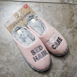 Dearfoams Women's Bed Hair Don't Care Slippers NWT